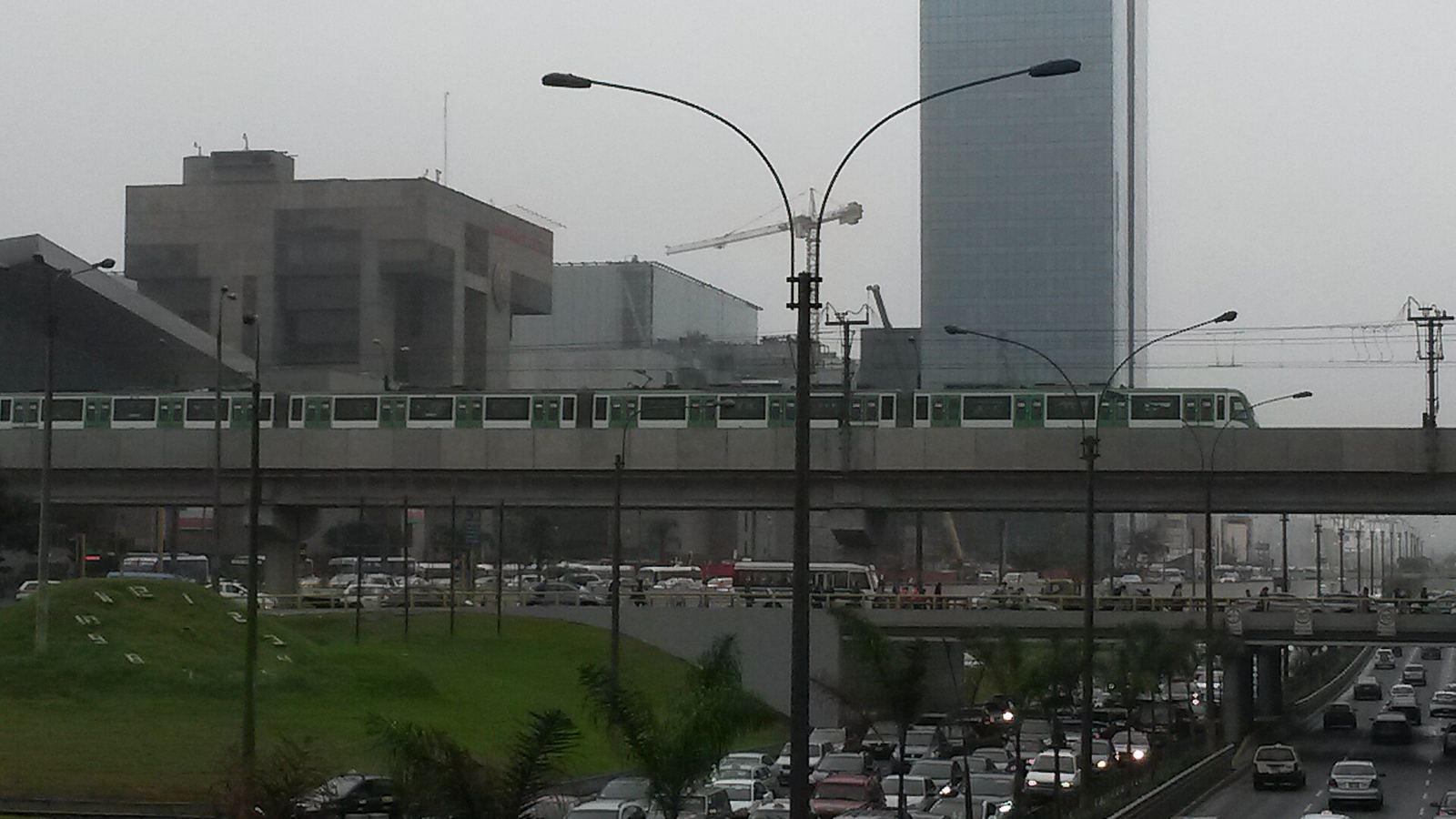 Elevated viaduct of Lima Metro Line 1